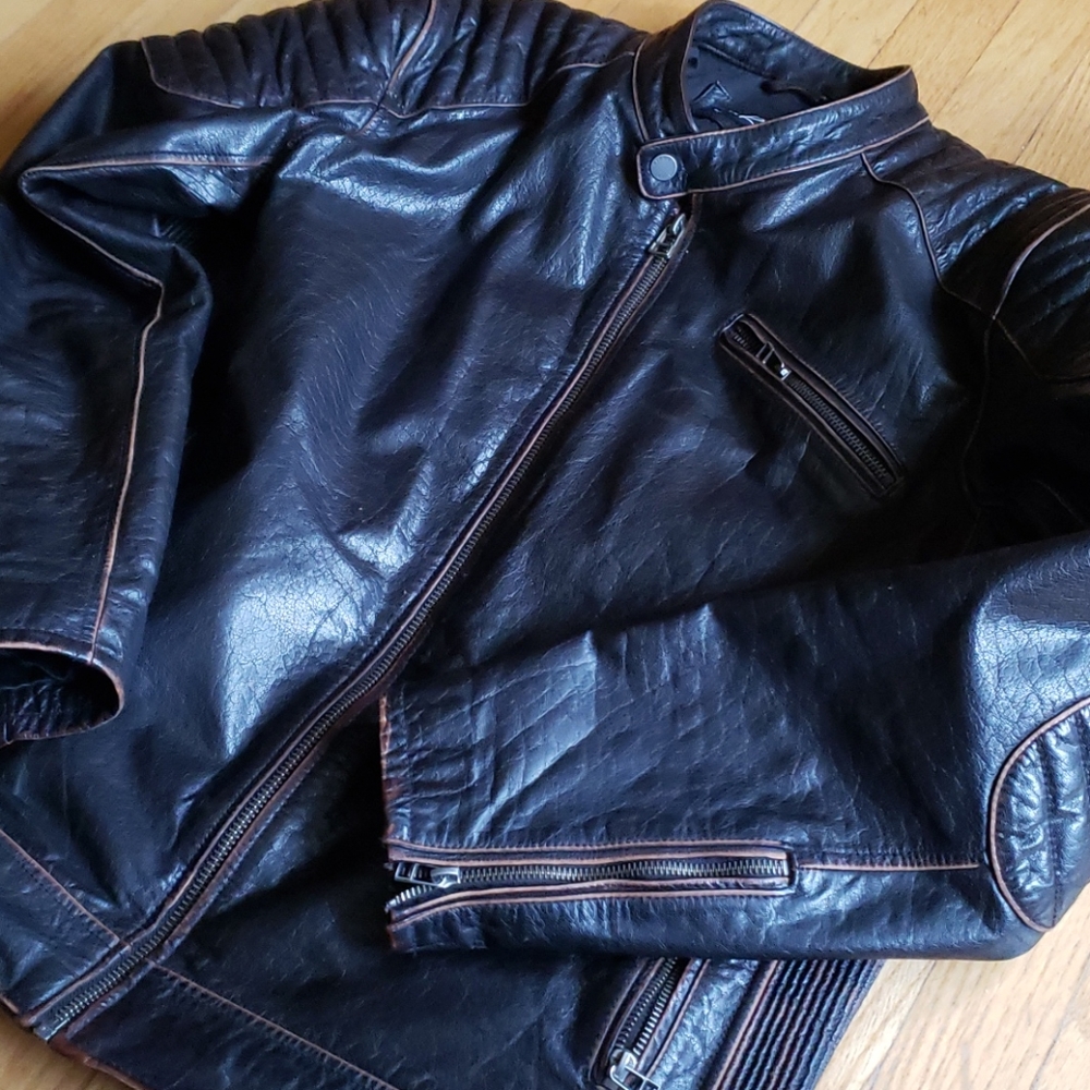 Leather Motorcycle Jacket Black Rivet